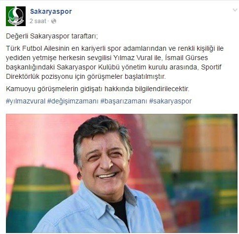 Sakaryaspor’dan Yılmaz Vural’a Sürpriz Teklif