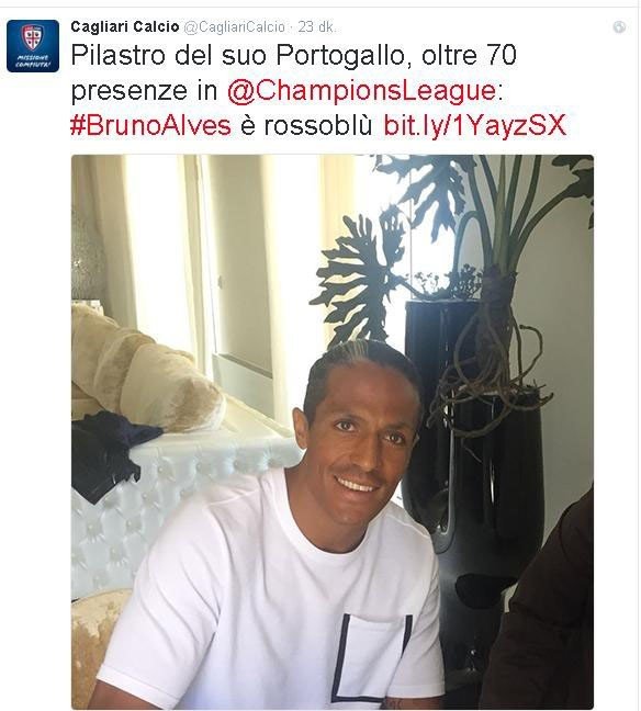 Caglıarı, Bruno Alves’i Resmen Açıkladı