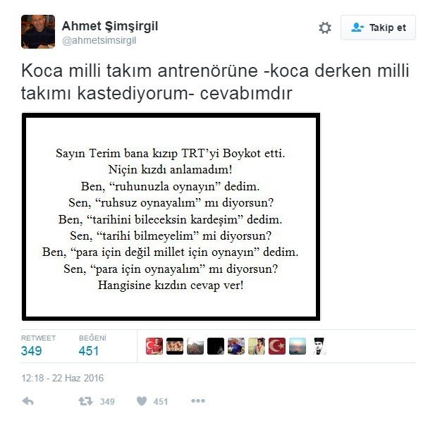 Ahmet Şimşirgil’den Fatih Terim’e Yanıt