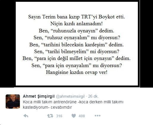 Ahmet Şimşirgil’den Fatih Terim’e Yanıt