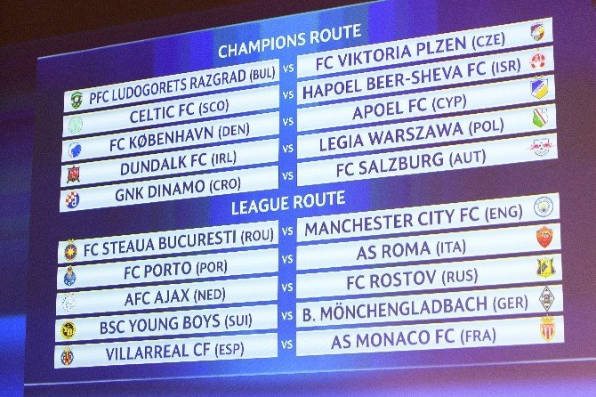 Uefa Şampiyonlar Ligi’de Play-off Eşleşmeleri Belli Oldu