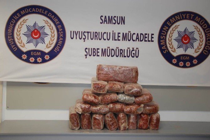 Samsun’da Saman Yüklü Kamyonda 70 Kilo Esrar Ele Geçirildi