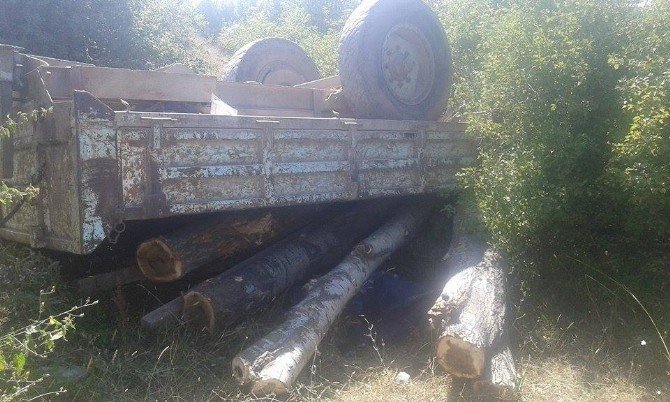 Tokat’ta Tomruk Yüklü Römork Devrildi: 1 Ölü, 1 Yaralı