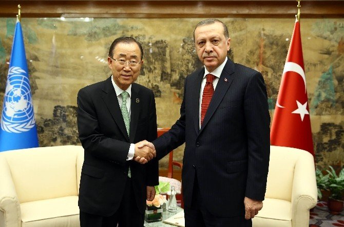 Erdoğan, Bm Genel Sekreteri Ban Ki-moon’la Görüştü
