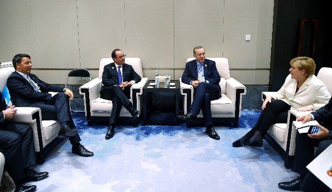 Cumhurbaşkanı Erdoğan, Merkel, Hollande Ve Renzi İle Görüştü