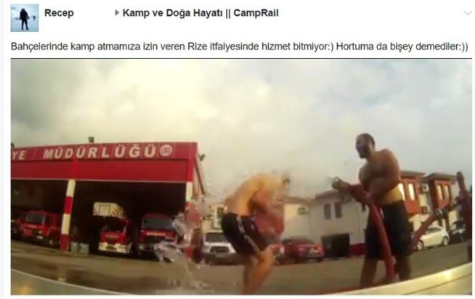 İtfaiye Hortumuyla Duş Keyfi