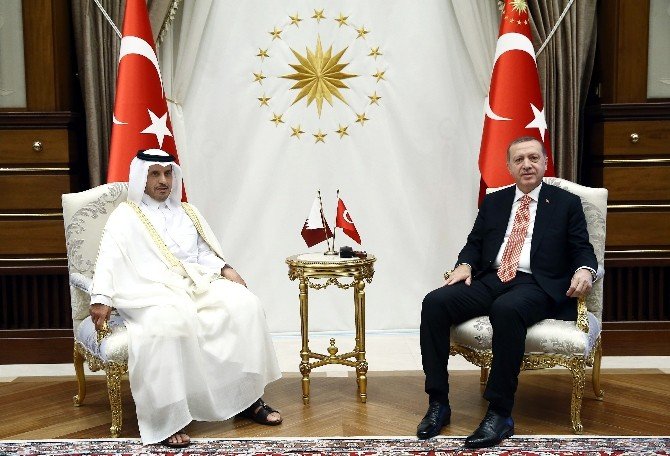 Cumhurbaşkanı Erdoğan, Katar Başbakanını Kabul Etti.