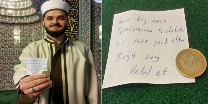 Camide Telefonunu Şarj Etti: Not Ve 1 Lira Bıraktı