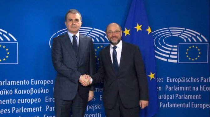 Ab Bakanı Çelik, Martin Schulz İle Görüştü