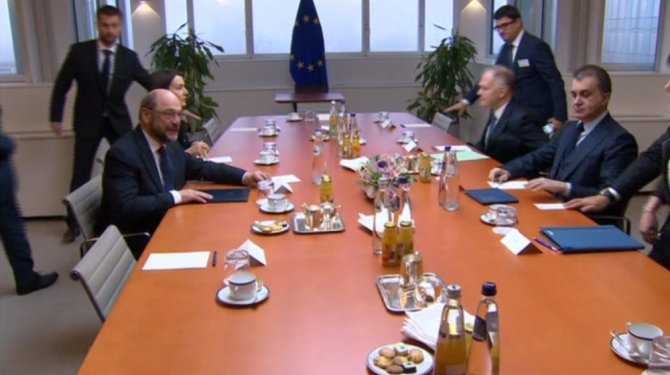 Ab Bakanı Çelik, Martin Schulz İle Görüştü
