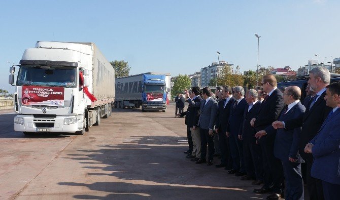 Trabzon’dan Suriyeli Mülteciler İçin Yardım Tır’ları Yola Çıktı