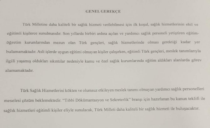 Mhp’li Yurdakul’dan Tıbbi Sekreterler İçin Kanun Teklifi