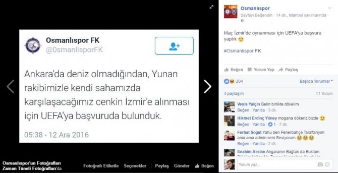 Osmanlıspor, Yunan Ekibiyle Eşleşmesi Sosyal Medyayı Salladı
