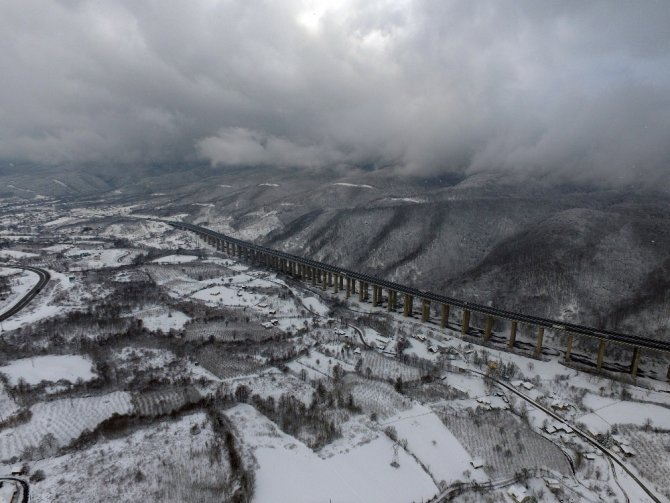 Bolu Dağı’nda Eşsiz Kar Manzarası Havadan Görüntülendi
