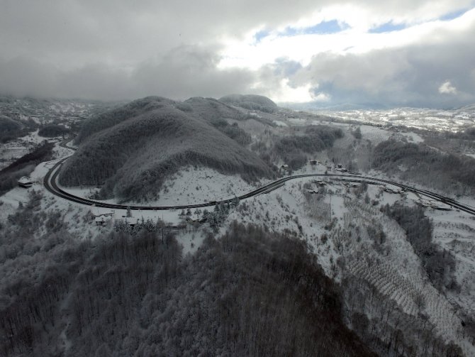 Bolu Dağı’nda Eşsiz Kar Manzarası Havadan Görüntülendi