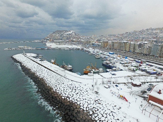 Giresun’un Havadan Çekilen Kar Görüntüleri Hayran Bırakıyor