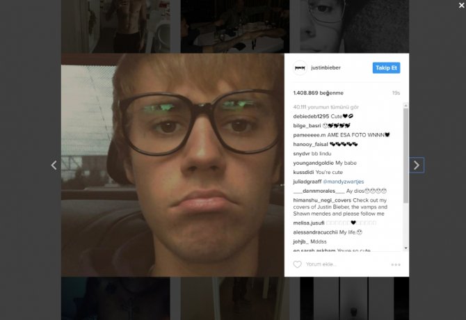 Justin Bieber Instagram’a Döndü
