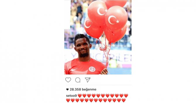 Eto’o’dan ‘Türk Bayraklı’ Paylaşım