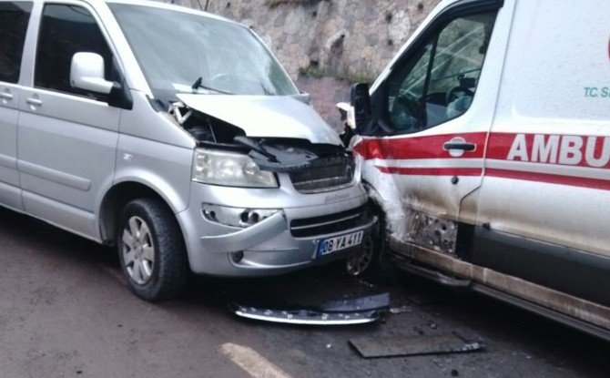 Artvin’de Hasta Taşıyan Ambulans Kaza Yaptı: 2 Yaralı
