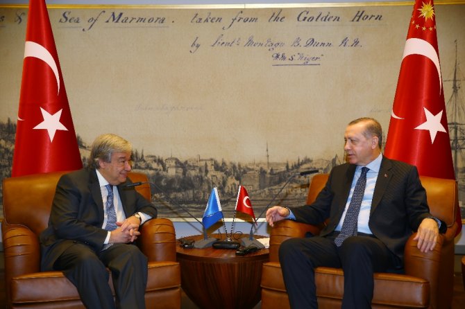 Erdoğan Bm Genel Sekreteri Guterres İle Bir Araya Geldi