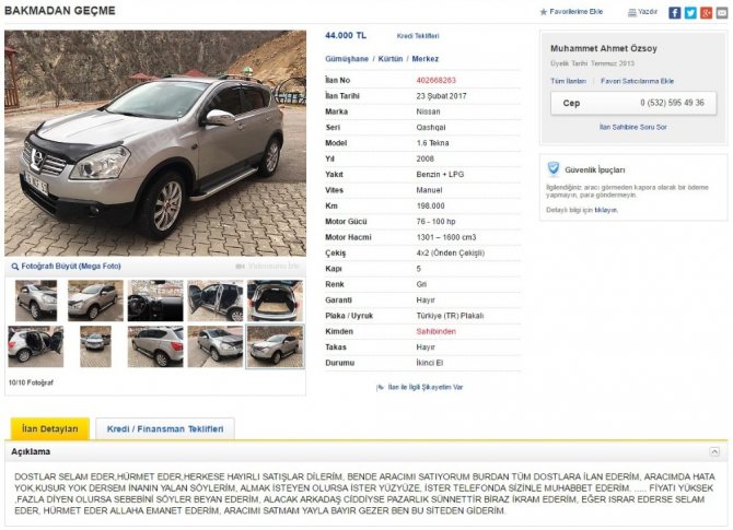 Araç Satış İlanını Şiirle Yapınca Sosyal Medyada Büyük İlgi Gördü