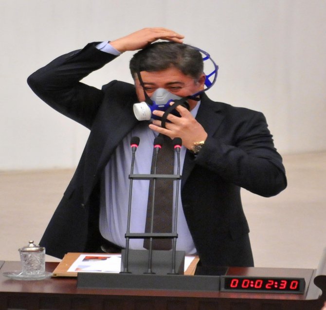 Chp’li Vekilden Meclis Kürsüsünde Maskeli Eylem