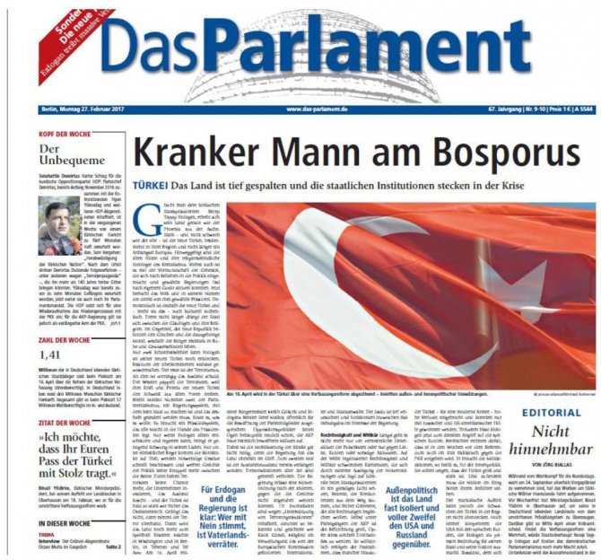 Alman Parlamento Gazetesinde ’Hayır’ Propagandası