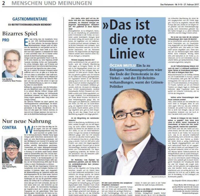 Alman Parlamento Gazetesinde ’Hayır’ Propagandası