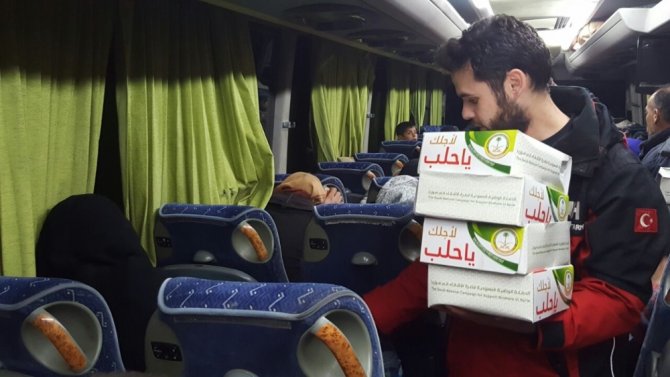İhh Cerablus’ta Humus El Waar’dan Gelen Sivilleri Karşıladı