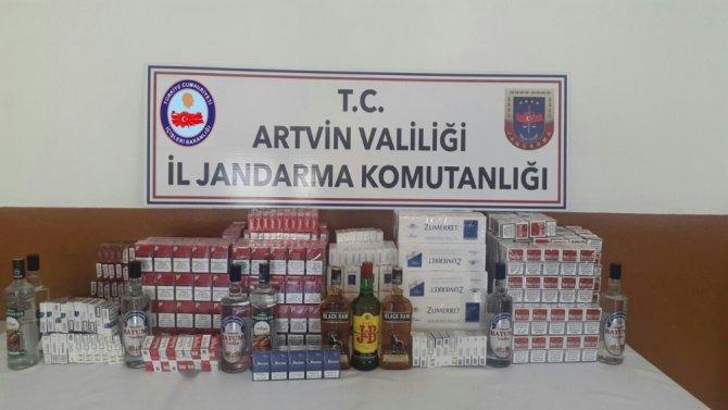 Artvin’de Kaçak Sigara Ve İçki Operasyonu