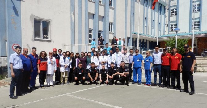 Görele Devlet Hastanesinde Yangın Tatbikatı Yapıldı