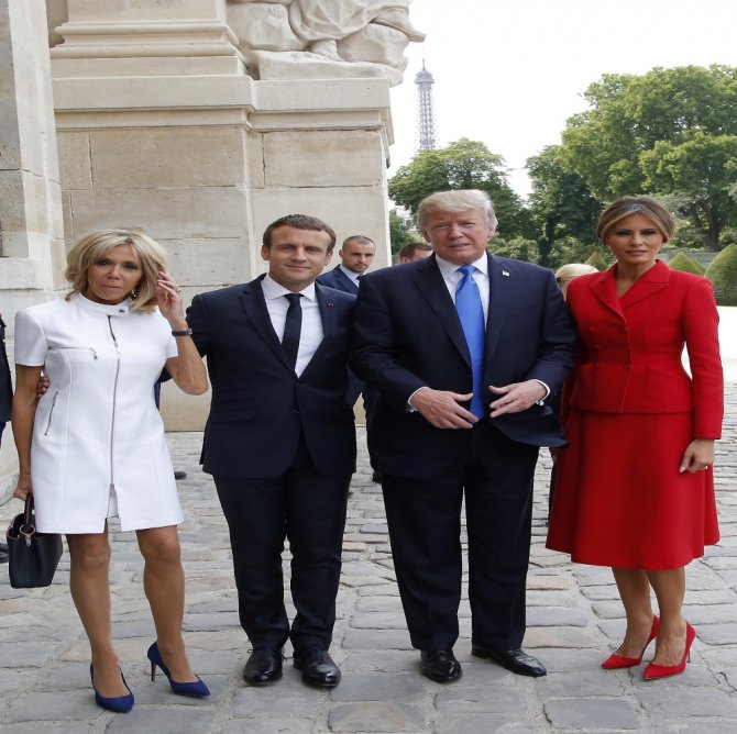 Macron, Trump’ı Resmi Törenle Karşıladı