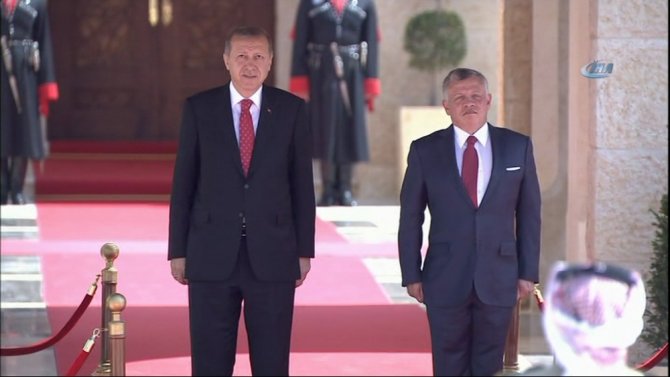 Erdoğan’a Ürdün’de Resmi Törenle Karşılama