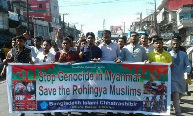 Myanmar İçin Bangladeş’te Eylemler Yapıldı