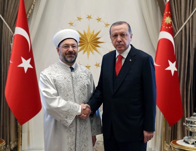 Erdoğan, Diyanet İşleri Başkanı Erbaş’ı Kabul Etti