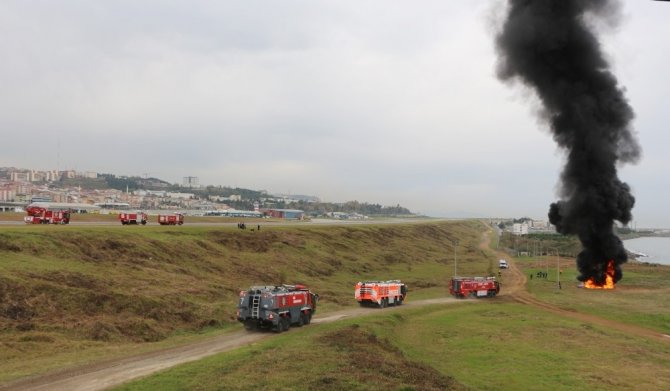 Trabzon Havalimanı’nda Yangın Tatbikatı