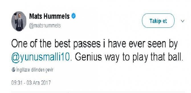 Hummels’ten Milli Futbolcuya Övgü