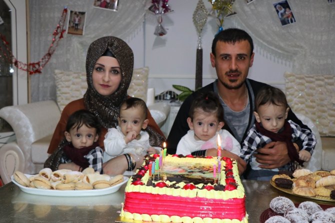 ‘Yaşamaz’denilen Dördüzler İlk Yaş Günlerini Kutladı