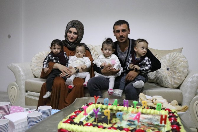 ‘Yaşamaz’denilen Dördüzler İlk Yaş Günlerini Kutladı
