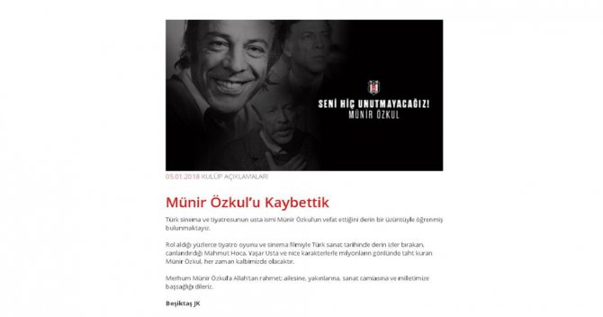 3 Büyüklerden Münir Özkul İçin Başsağlığı Mesajları