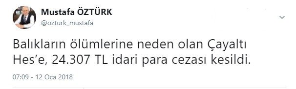 Balık Ölümleri Hes’e Ceza Getirdi