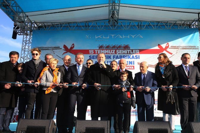 Erdoğan, 15 Temmuz Şehitleri Seramik Fabrikası’nı Üretime Açtı