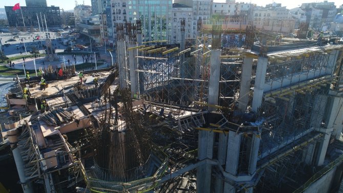 Taksim Camii’nin İnşaatındaki Son Durum Havadan Görüntülendi