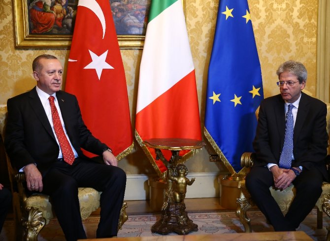 Cumhurbaşkanı Erdoğan, İtalya Başbakanını Kabul Etti