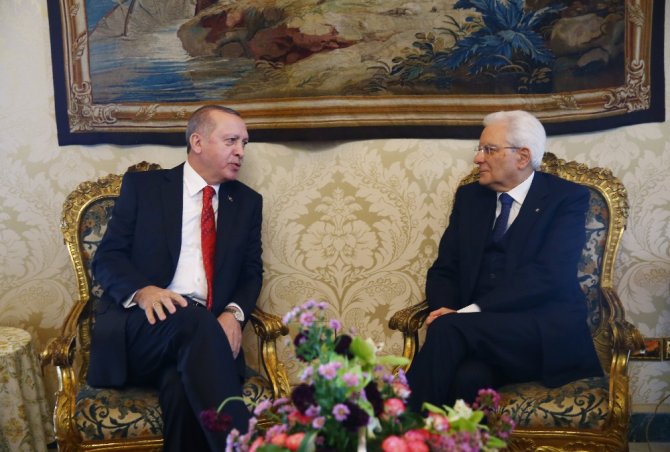 Cumhurbaşkanı Erdoğan, İtalyan Mevkidaşıyla Bir Araya Geldi