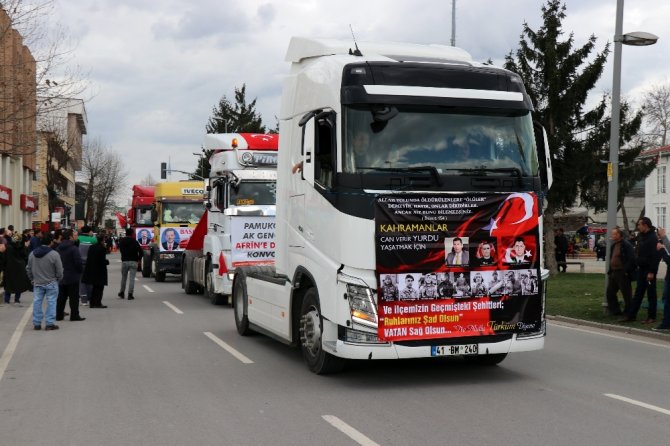 Tırcılardan Mehmetçik’e Destek Konvoyu