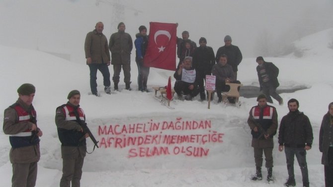 Bin 860 Rakımlı Macahel Zirvesinden Afrin’deki Mehmetçiklere Anlamlı Mesaj