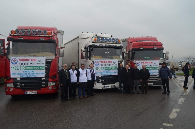 Trabzon’dan Afrin’e 3 Tır Dolusu Yardım Malzemesi Yola Çıktı