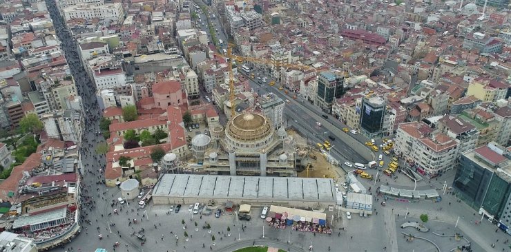 Taksim Camii İnşaatında Son Durum Havadan Görüntülendi