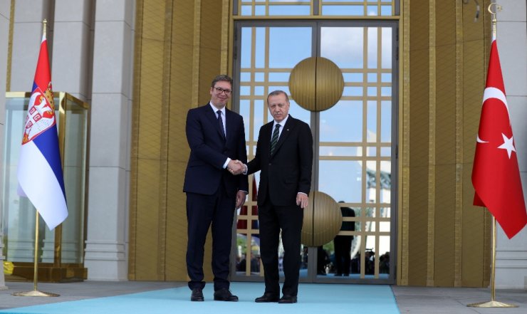 Erdoğan Sırp Mevkidaşını Törenle Karşıladı